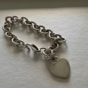 Tiffany & Co. Silver Chain Bracelet with Heart Charm